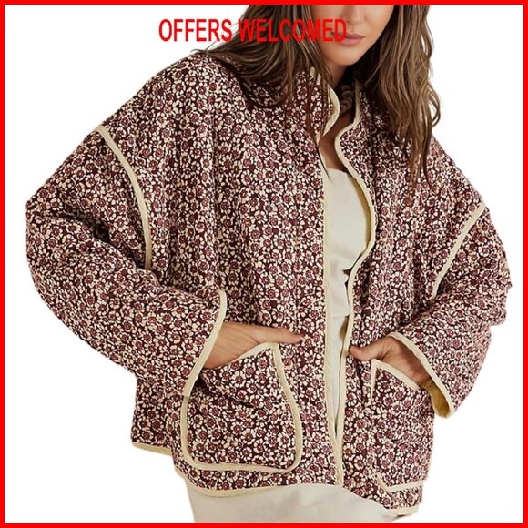 Cropped Quilted Puffer Jacket Lightweight Open Front Cardigan